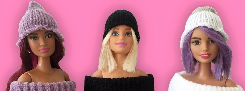 Simple Knitted Barbie Doll Hat