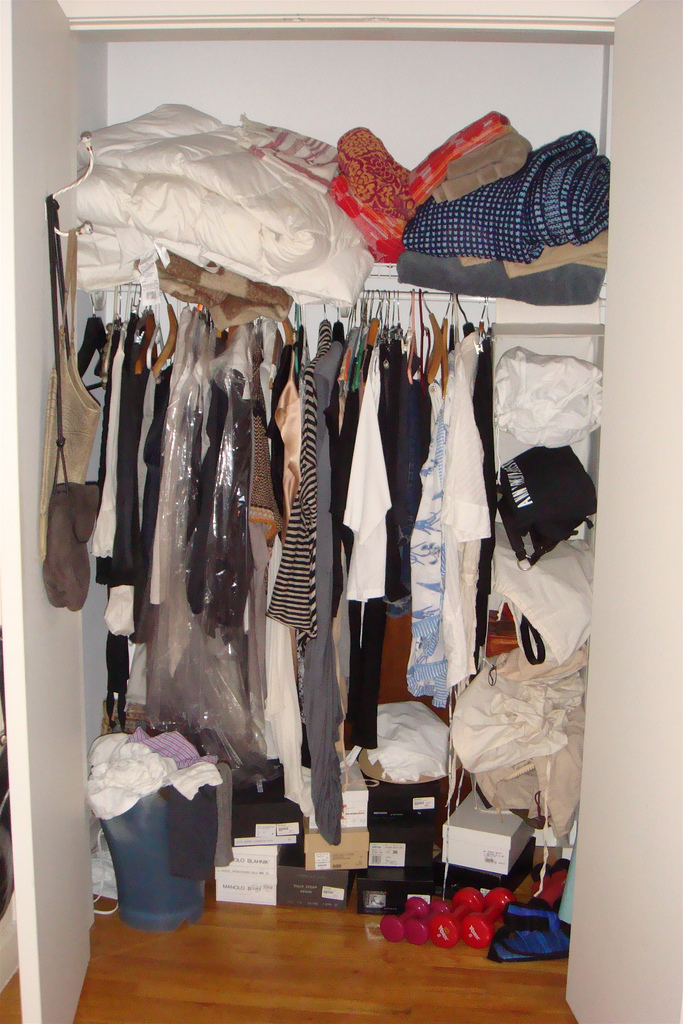 cluttered closet