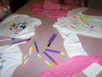 Designing their own t-shirts