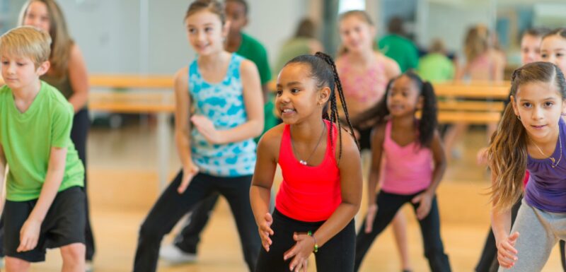 Kids dancing in a dance class