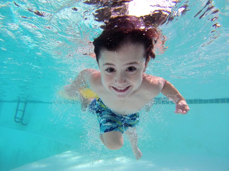 Kid, Swim, Pool, Underwater